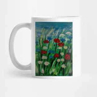 Some abstract wildflowers blowing in the wind Mug